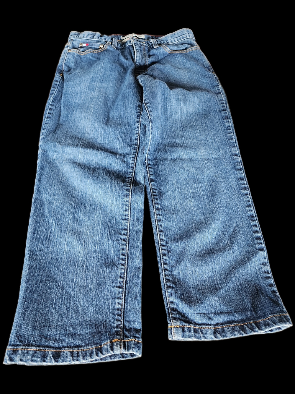 Tommy Hilfiger Women's Light Blue Cropped Wide-Leg Jeans